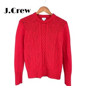 J Crew Red Cable Knit Sweater. Size Small